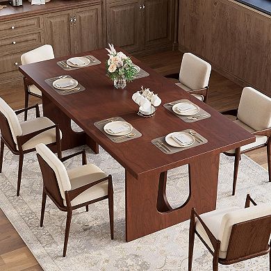 71" Modern Dining Table with Large Tabletop & Heavy Duty Pedestal Legs, Dinner Table for Home