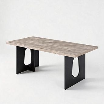 71" Modern Dining Table with Large Tabletop & Heavy Duty Pedestal Legs, Dinner Table for Home