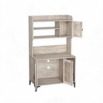 Multi Zone Cat Litter Box Enclosure, 51'' Tall Cat House with Storage, Hidden Litter Box Furniture