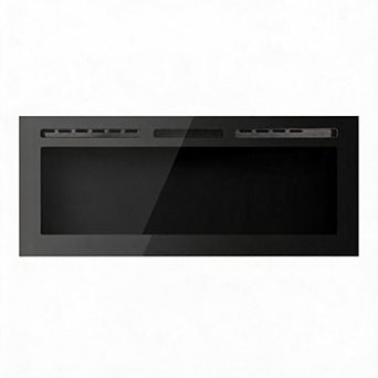 60 Inch Electric Fireplace - in-Wall Recessed & Wall Mounted Heater with Multicolor Flame Timer