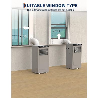 8,000 BTU Portable AC with Dehumidifier & Fan - Cools 350 Sq.ft., Smart Auto Mode