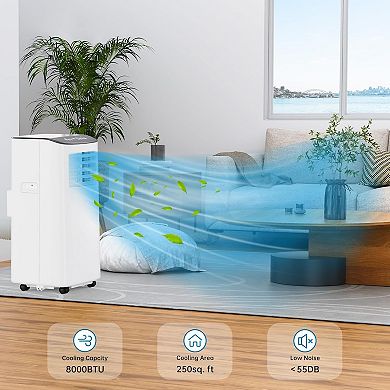 8000 BTU Portable Air Conditioner, Quiet AC with Remote Control, Ventless Auto-Evaporation Design