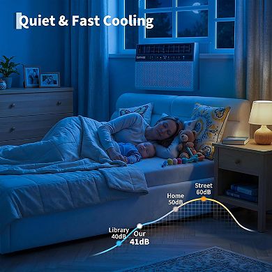 8000 BTU u-Shaped Window Air Conditioner, Cools 350 Sq ft, Ultra Quiet with Open Window Flexibility