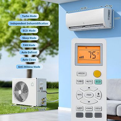 19 SEER2 115V Ductless Split-System Air Conditioner with Heat Pump, Cools Up to 750 Sq.Ft
