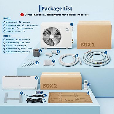 19 SEER2 115V Ductless Split-System Air Conditioner with Heat Pump, Cools Up to 750 Sq.Ft