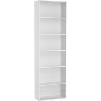 6 tier Bookcase, Heavy-Duty Rustic Storage Shelf with Anti-Tip Safety Design