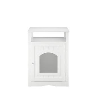 Indoor Wooden Cat Litter Box Enclosure Closed Cabinet With Multi Functional Shelf