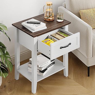 Nightstands, End Table, Side Table for Living Room, Storage Shelves Bedside Table for Bedroom, Dorm