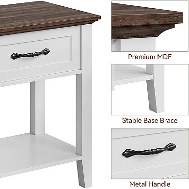 Nightstands, End Table, Side Table for Living Room, Storage Shelves Bedside Table for Bedroom, Dorm