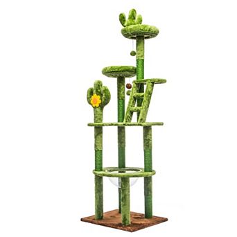 Unique Cactus Style Cat Tower Indoor Activity Furniture With Interactive Elements