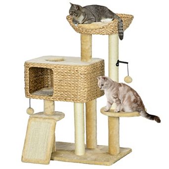 Mid Size Indoor Cat Tower Complete Activity Structure With Ramp And Leisure Nest