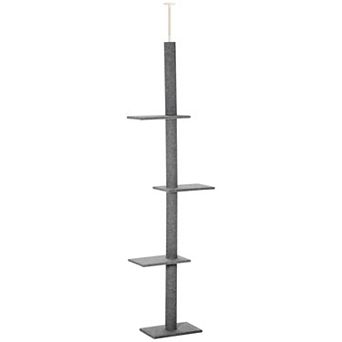 Floor To Ceiling Cat Climbing Tower Vertical Activity Furniture For Indoor Cats