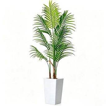 4.8FT Artificial Palm Tree, 58" Faux Tropical Plants with Lifelike Leaves