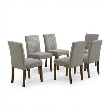 Modern Dining Chair Set with Striped Backrest, Upholstered Accent Chair, Dining Room Living Room