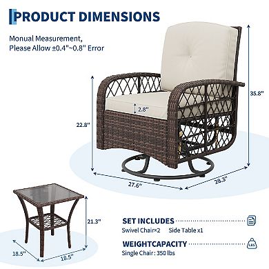 3-Piece Outdoor Patio Furniture Set