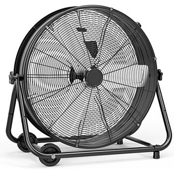 Heavy-Duty High-Speed Floor Fan,Portable with Handle & Casters,for Warehouses, Garages