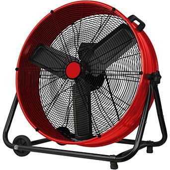 Heavy-Duty High-Speed Floor Fan,Portable with Handle & Casters,for Warehouses, Garages