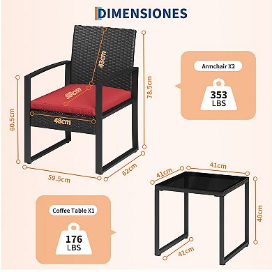 3 Piece Patio Bistro Set