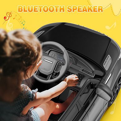 Children's electric car with rocking function, pull rod and remote control
