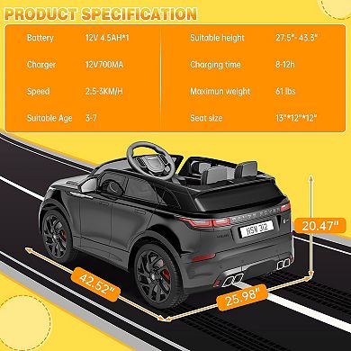 Children's electric car with rocking function, pull rod and remote control