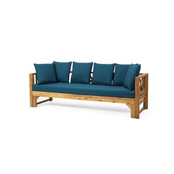 Outdoor Daybed With Extendable Frame In Acacia Wood For Garden