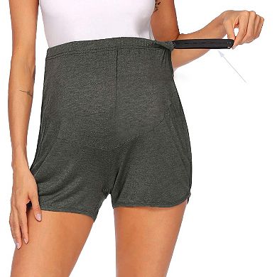 Women's Maternity Active Shorts Stretch Waist Yoga Pregnancy Shorts