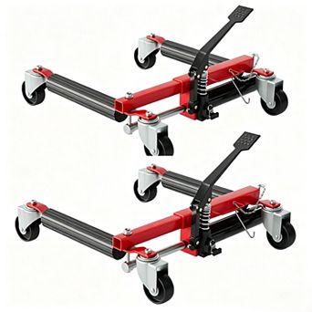 GOCAPTAIN Heavy Duty Hydraulic Car Wheel Dolly Set - 3000 lbs Capacity, 12" Wheels, Easy-Release