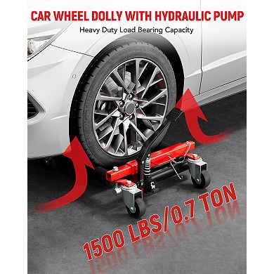 GOCAPTAIN Heavy Duty Hydraulic Car Wheel Dolly Set - 3000 lbs Capacity, 12" Wheels, Easy-Release