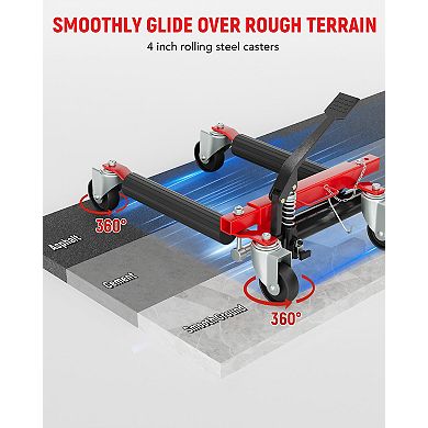 GOCAPTAIN Heavy Duty Hydraulic Car Wheel Dolly Set - 3000 lbs Capacity, 12" Wheels, Easy-Release