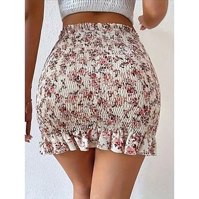 Women's High Waisted Mini Skirt Stretchy Bodycon Casual Skirts