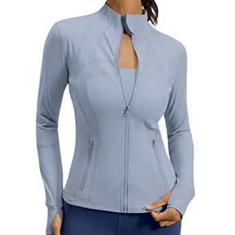 Women's Full Zip Athletic Jacket Slim Fit Workout Jacket with Pockets for Yoga Running