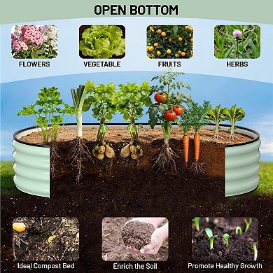 Two packs Oval Raised Garden Bed (4ft x 2ft x 1ft) Corrugated Planter Box, Rust-Resistant