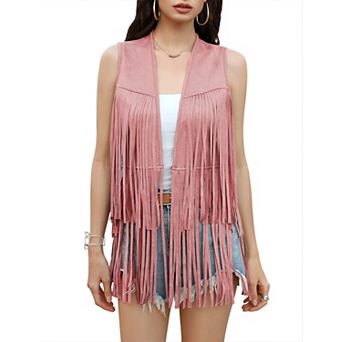 Women's Fringe Vest Sleeveless V-Neck Casual Layering Vest
