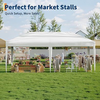 10x20 Pop Up Canopy, One Push Setup, UPF 50+, Waterproof, Wheeled Bag