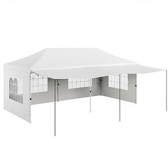 10x20 Commercial Canopy, 420D Oxford, 5 Sidewalls, UV Protect, Roller Bag, 6 Sand Bags