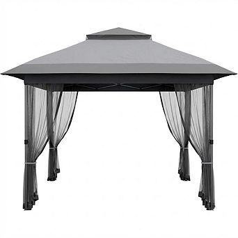 12x12 Pop-up Gazebo with Mesh, 144 sq ft Shade for Camping, Lawn, Yard