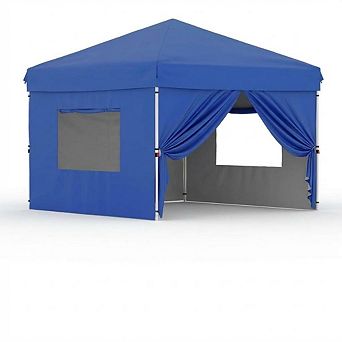 10x10 Pop Up Canopy, 4 Sidewalls, One Push, Roller Bag, Sandbags