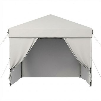 10x10 Pop Up Canopy, 4 Sidewalls, One Push, Roller Bag, Sandbags