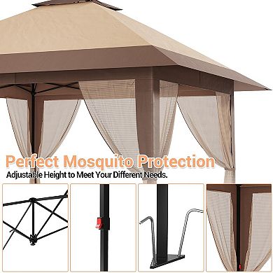 13x13ft Pop-Up Canopy, Mosquito Net & Sidewalls, Waterproof UV