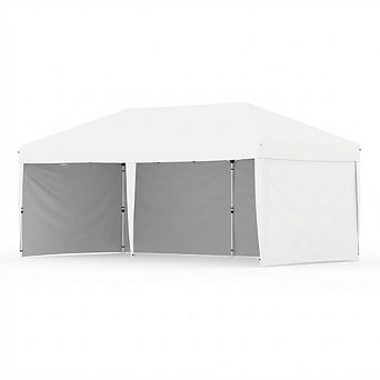 10x20 Pop Up Canopy, 4 Sidewalls, UPF 50+, Waterproof, Roller Bag, Sandbags