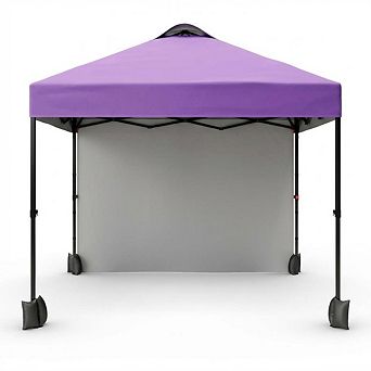 10x10 Pop Up Canopy with Sidewall, Vented Roof, Roller Bag, for Camping & Beach