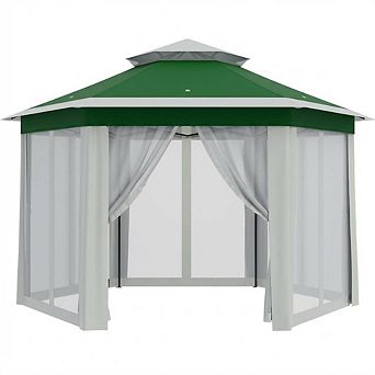 13x13ft Hexagonal Pop-up Gazebo with Mosquito Net, Carry Bag