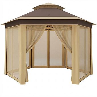 13x13ft Hexagonal Pop-up Gazebo with Mosquito Net, Carry Bag