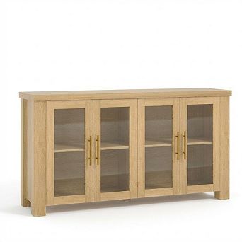 Sideboard Buffet Cabinet Storage Credenza with Glass Doors for Dining Room Kitchen Living Room