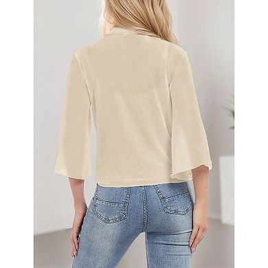 Women's Sheer Chiffon Tie Front Cardigan