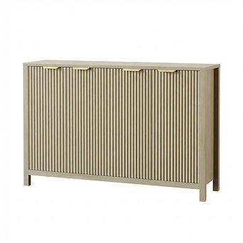 Fluted Sideboard Buffet Cabinet with Adjustable Shelves Storage Console for Home