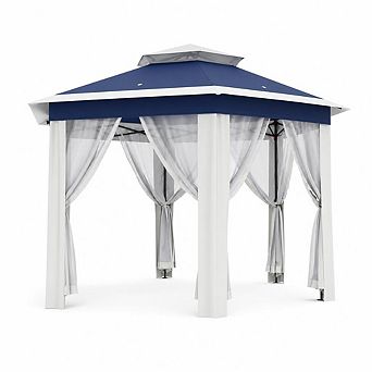 Hexagonal Pop-Up Gazebo, Double Vented Roof, Outdoor Canopy Tent with Carry Bag
