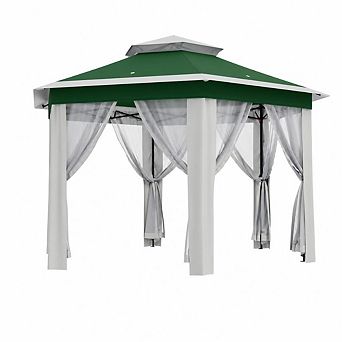 Hexagonal Pop-Up Gazebo, Double Vented Roof, Outdoor Canopy Tent with Carry Bag