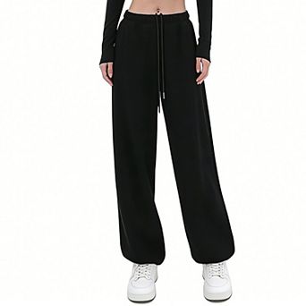 Women's High Waisted Wide Leg Sweatpants Loose Drawstring Casual Lounge Pants with Pockets