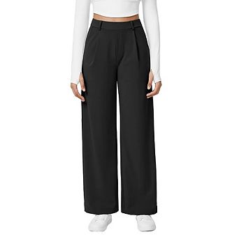 Womens High Waist Straight Leg Pants Casual Pants Trousers with Pockets